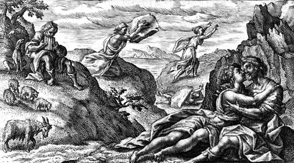 Polyphemus and Acis, beloved by the nymph Galatea